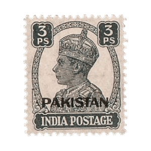 King George VI wearing Imperial Crown of India - overprinted